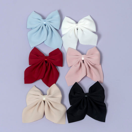 Large Soft Bow Hair Clip (12Pcs) - UBKWS1239