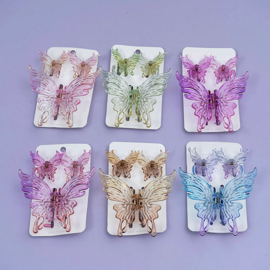 Butterfly Hair Claw Set (1Dz) - UBKWS2527