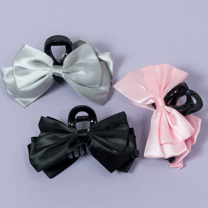 Shiny Satin Bow Hair Claw (12Pcs) - UBKWS1241