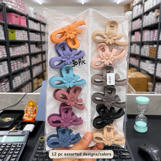 Flower Matt hair claw (1Dz) - UBKWS2926