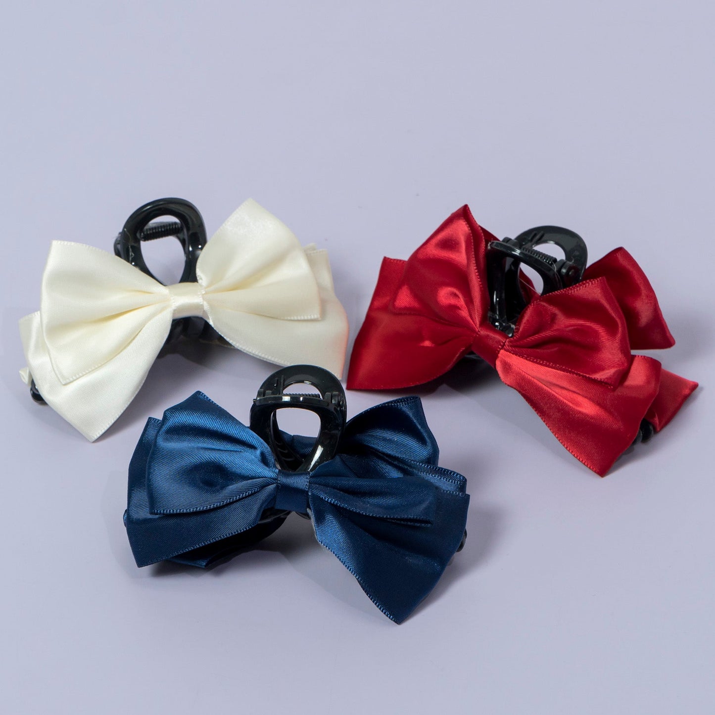 Shiny Satin Bow Hair Claw (12Pcs) - UBKWS1241
