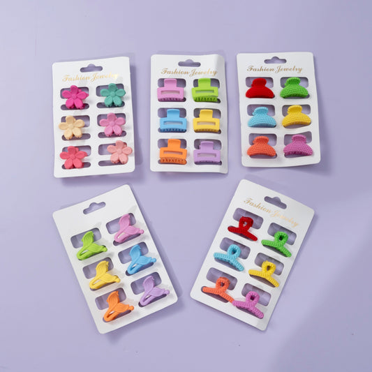 Matt mini hair claw set (Pack of 12) - UBKWS642