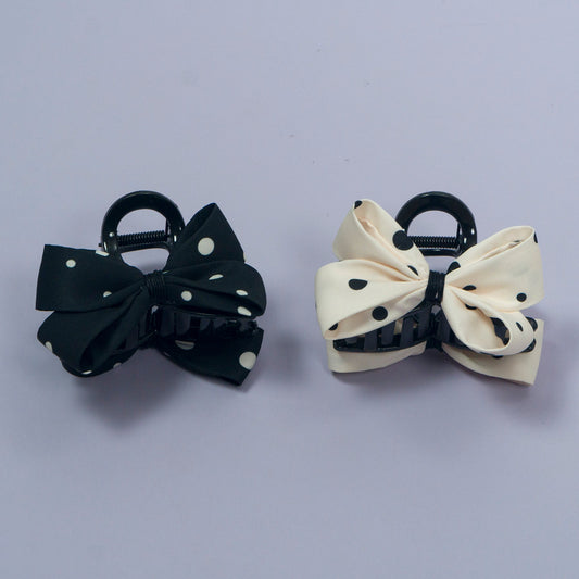 Polka Dot Bow Hair Claw (12 Pcs) - UBKWS1110