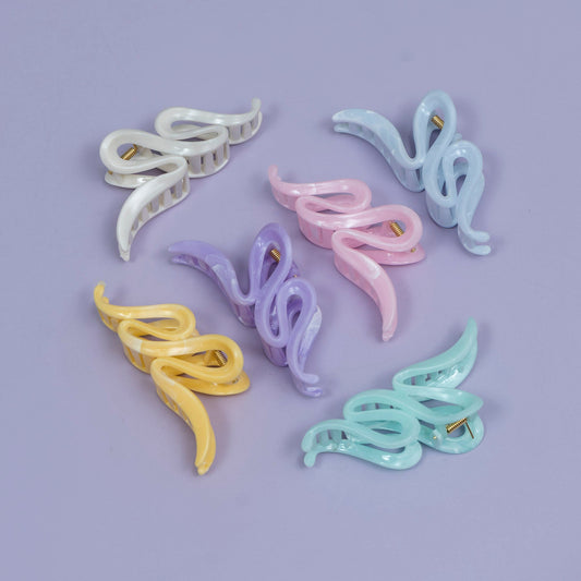 Glossy Marble Wave Hair Claw (1Dz) - UBKWS2438