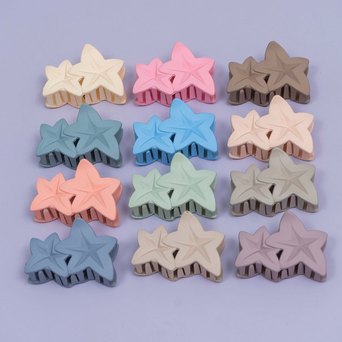 Matte Double Star Hair Claw (1Dz) - UBKWS2440