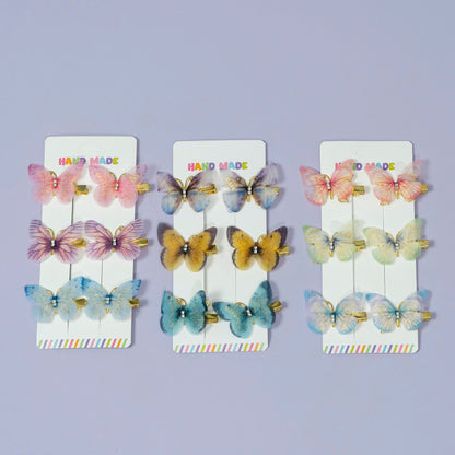 Butterfly Resin Hair Clip Set (12Cards) - UBKWS218
