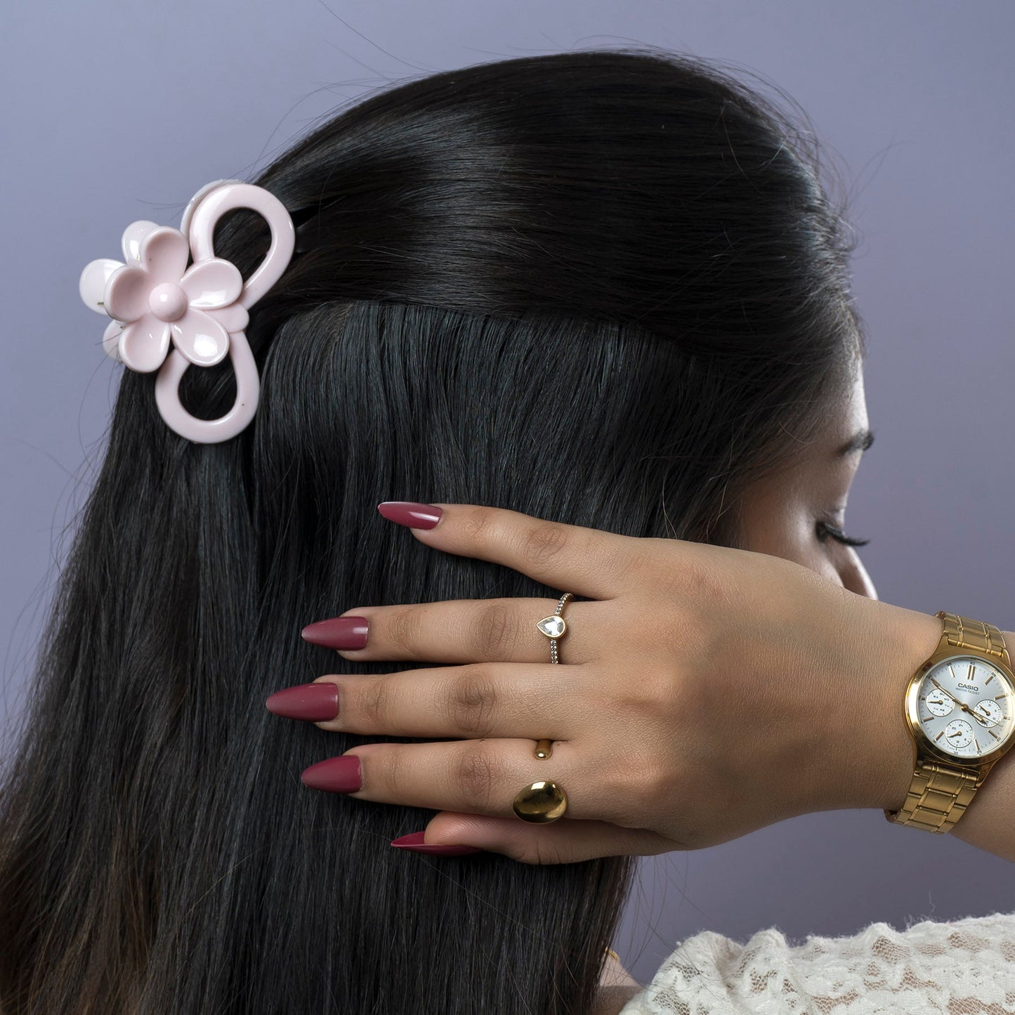 Glossy Floral Infinity Hair Claw (1Dz) - UBKWS2441