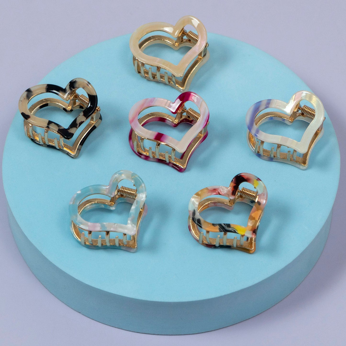 Heart Cutout Hair Claw (12Pcs) - UBKWS2176