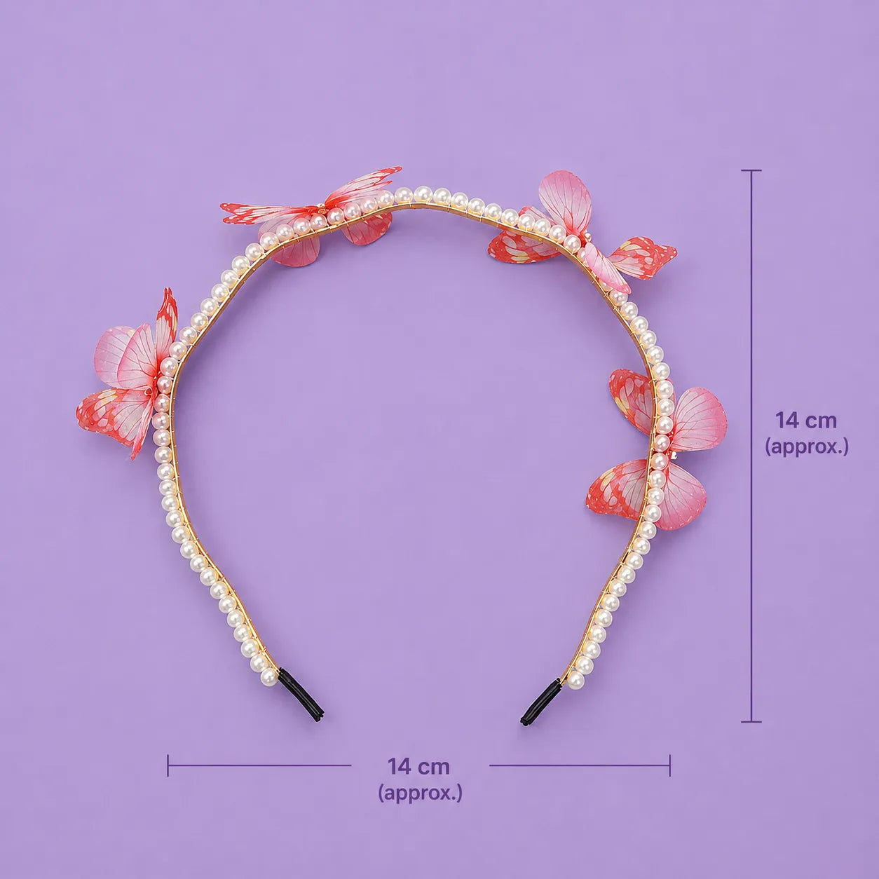 Butterfly pearl hairband (1Dz) - UBKWS462