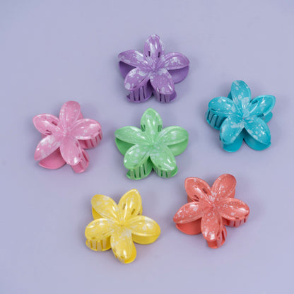 Glossy Splash Floral Hair Claw (1Dz) - UBKWS2448