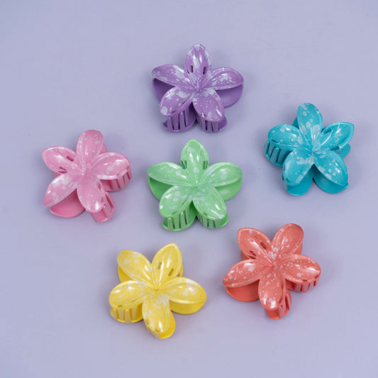 Glossy Splash Floral Hair Claw (1Dz) - UBKWS2448