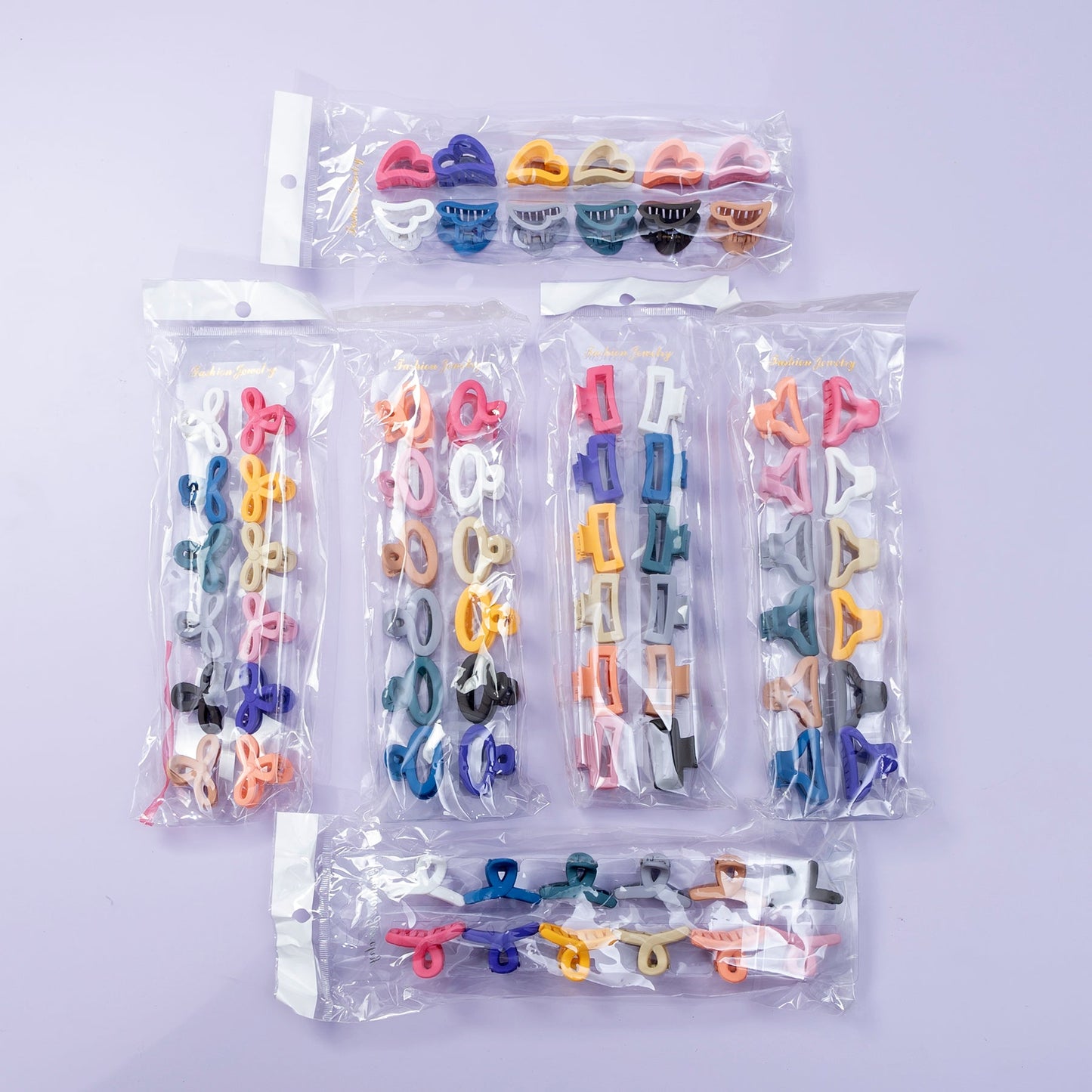 Matt mini hair claw set (Pack of 12) - UBKWS652