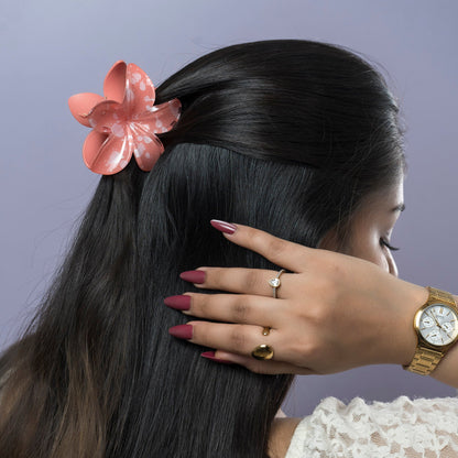 Glossy Splash Floral Hair Claw (1Dz) - UBKWS2448