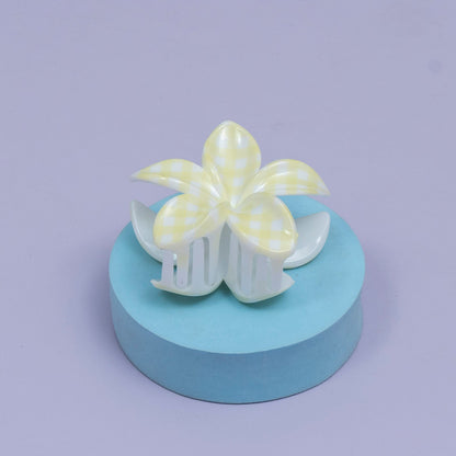 Glossy Gingham Floral Hair Claw (1Dz) - UBKWS2449