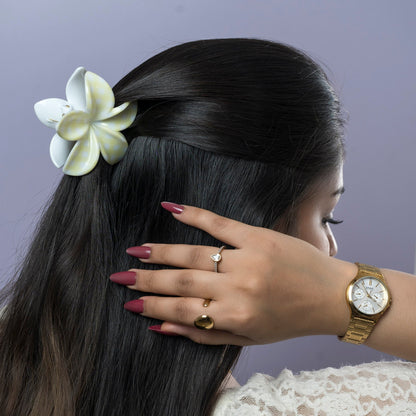 Glossy Gingham Floral Hair Claw (1Dz) - UBKWS2449