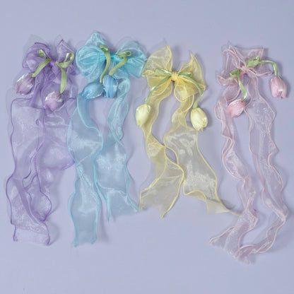 Tulip Ribbon Hair Clip (12Pcs) - UBKWS1219