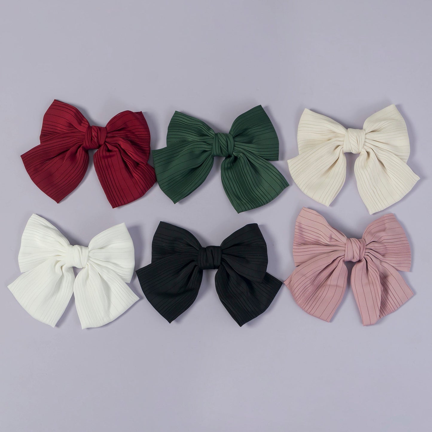 Strip Hair bow (Hair pin) (1Dz) - UBKWS2364