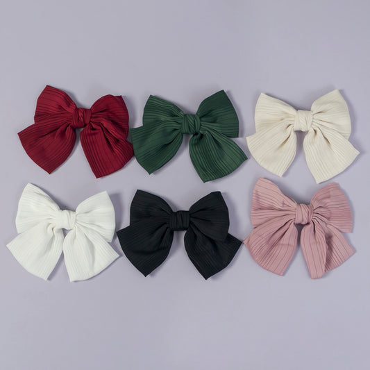 Strip Hair bow (Hair pin) (1Dz) - UBKWS2364