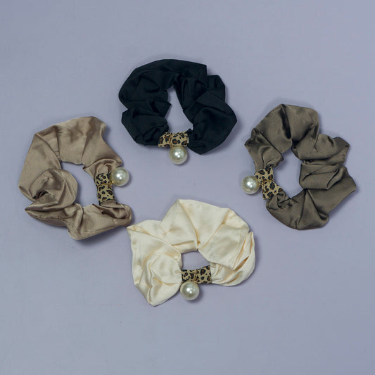 Satin Pearl Hair Scrunchie (12 Pcs) - UBKWS1116