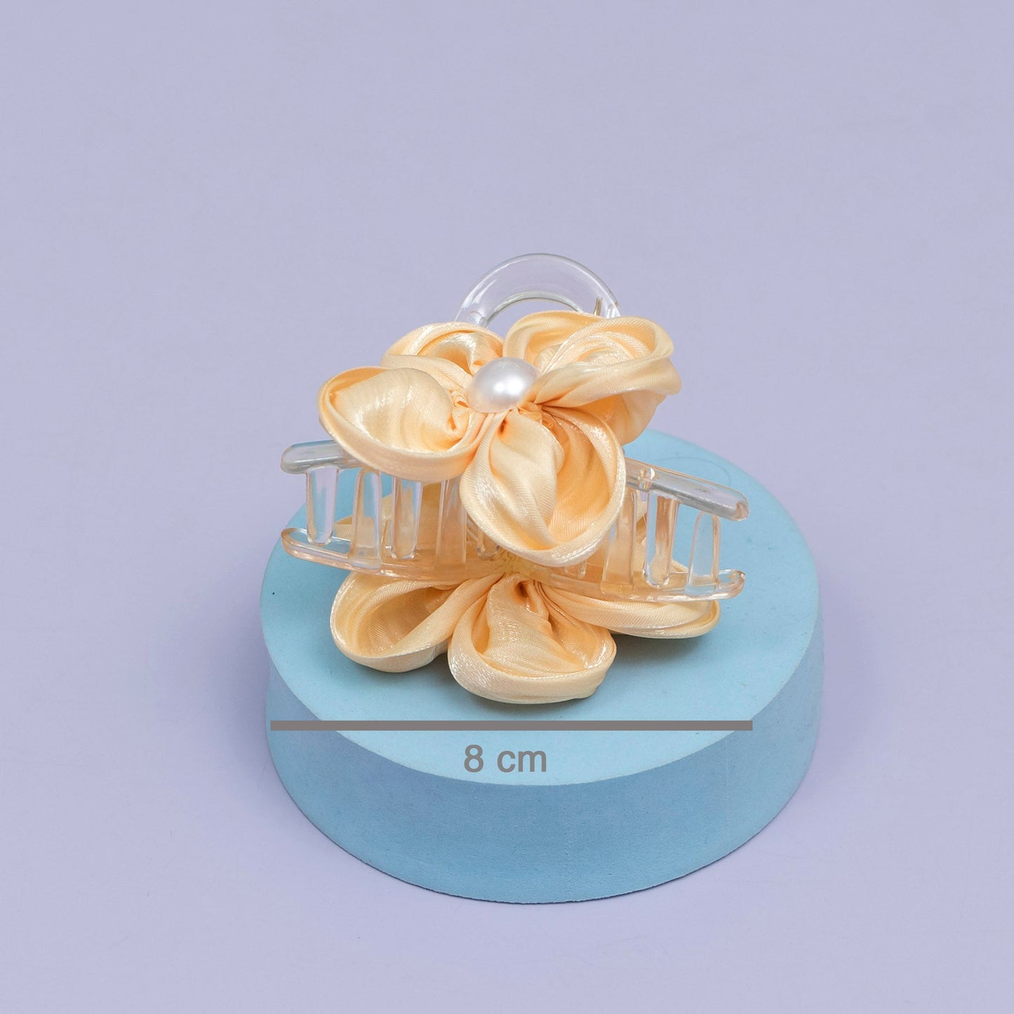 Satin Pearl Floral Hair Claw (1Dz) - UBKWS2451