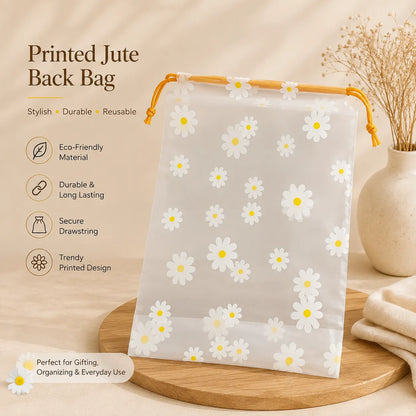 Printed Jute bag -  25x18cm (50Pcs)  - UBKWS4193