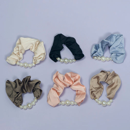 Pearl Hair Scrunchies (12 Pcs) - UBKWS1120
