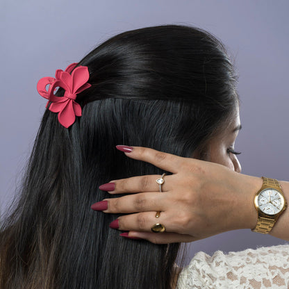 Matte Floral Bow Hair Claw (1Dz) - UBKWS2458