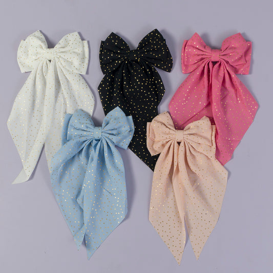 XL glitter Hair bow (Hair pin) (1Dz) - UBKWS2365