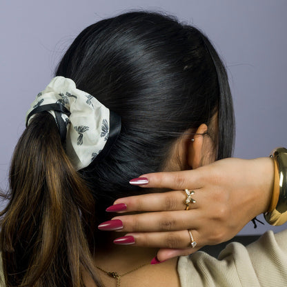 Printed Sheer Edge Hair Scrunchie (12Pcs) - UBKWS1059