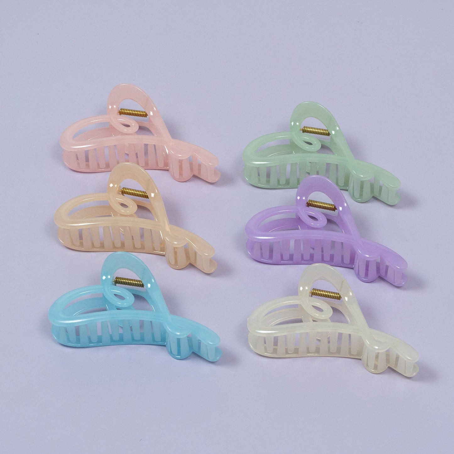 Glossy Loop Design Resin Hair Claw Clip (1Dz) - UBKWS2179