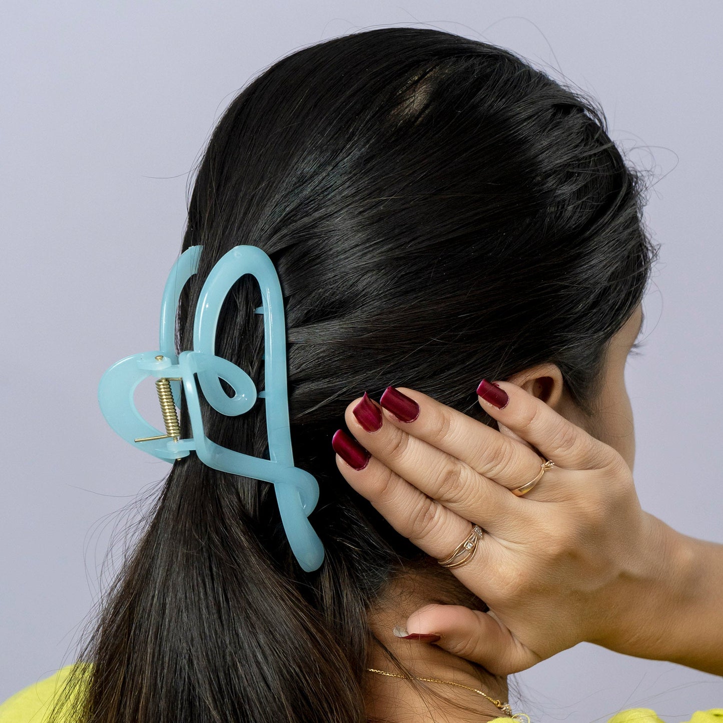 Glossy Loop Design Resin Hair Claw Clip (1Dz) - UBKWS2179