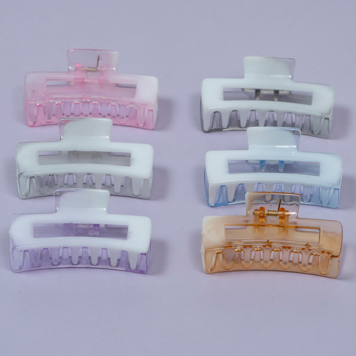 Glossy Rectangular Cutout Hair Claw Clip (1Dz) - UBKWS2182