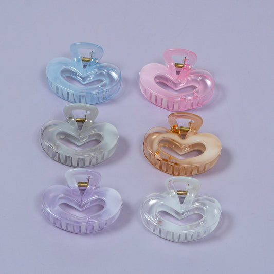 Heart Cutout Glossy Hair Claw Clip (1Dz) - UBKWS2183