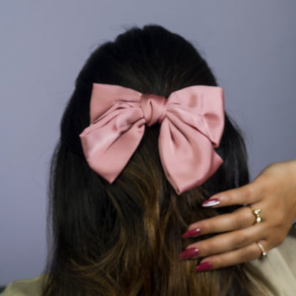 Solid Satin Bow Hair Clip (12Pcs) - UBKWS1065