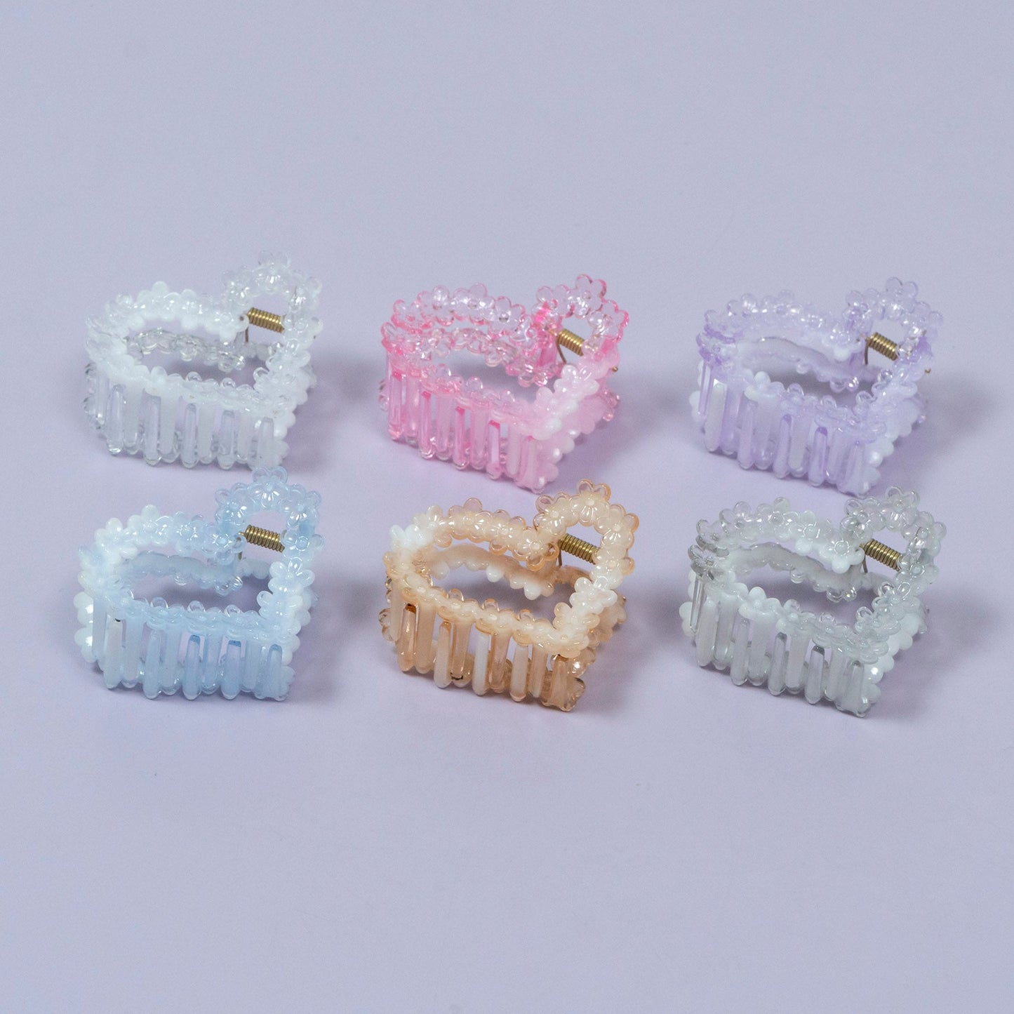 Beaded Heart Shape Hair Claw Clip (1Dz) - UBKWS2185