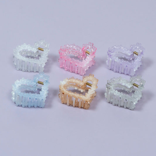 Beaded Heart Shape Hair Claw Clip (1Dz) - UBKWS2185
