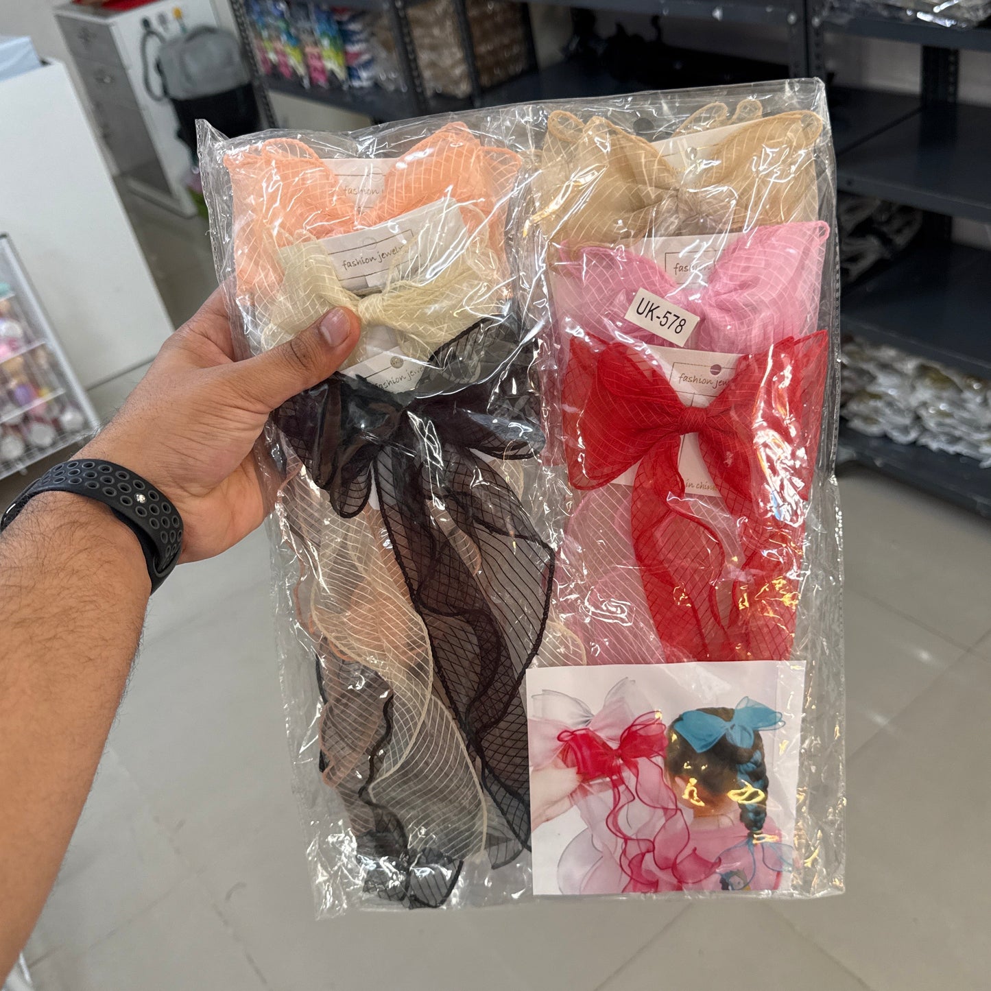 Organza Bow hair pins (12Pcs) - UBKWS984