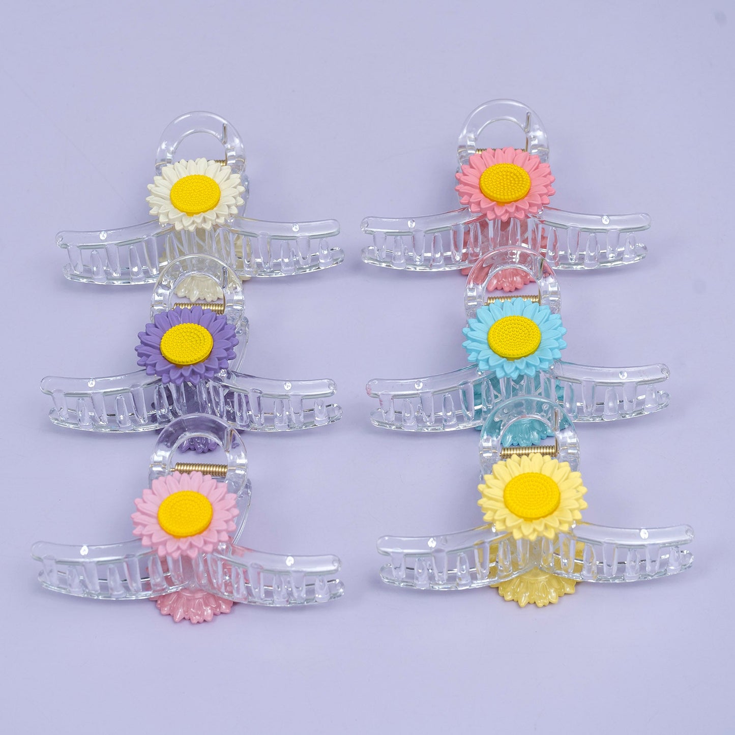 Transparent Daisy Hair Claw (1Dz) - UBKWS2477
