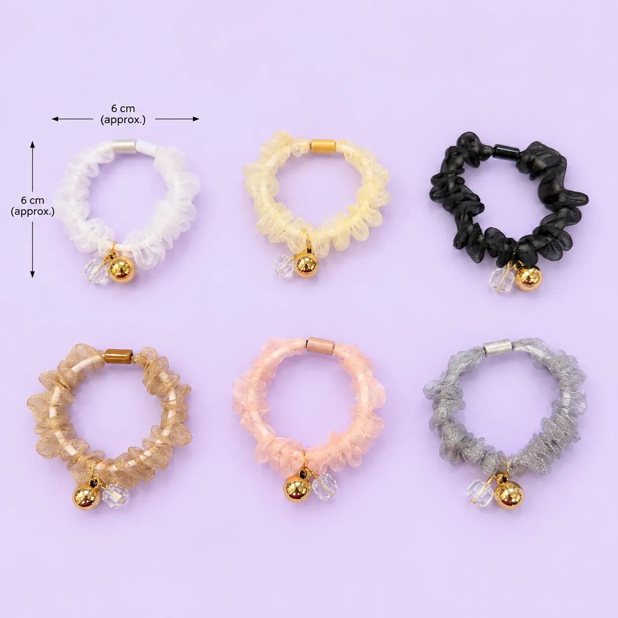 Shimmer thin hair scrunchies (1Dz) - UBKWS2939