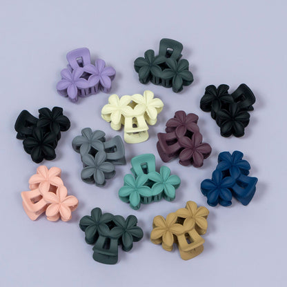 Triple Flower Matte Hair Claw Clip (1Dz) - UBKWS2188