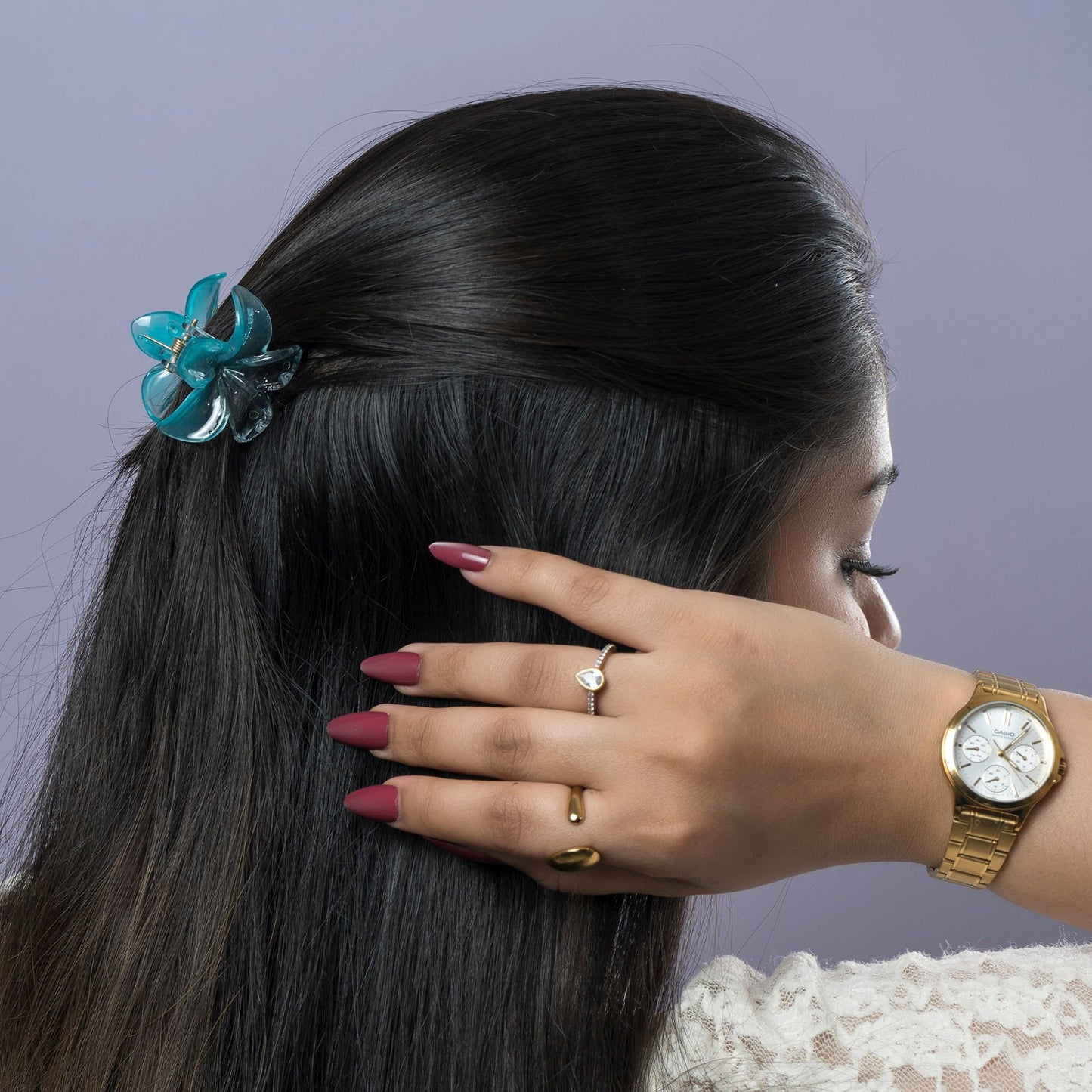 Transparent Flower Hair Claw (1Dz) - UBKWS2480