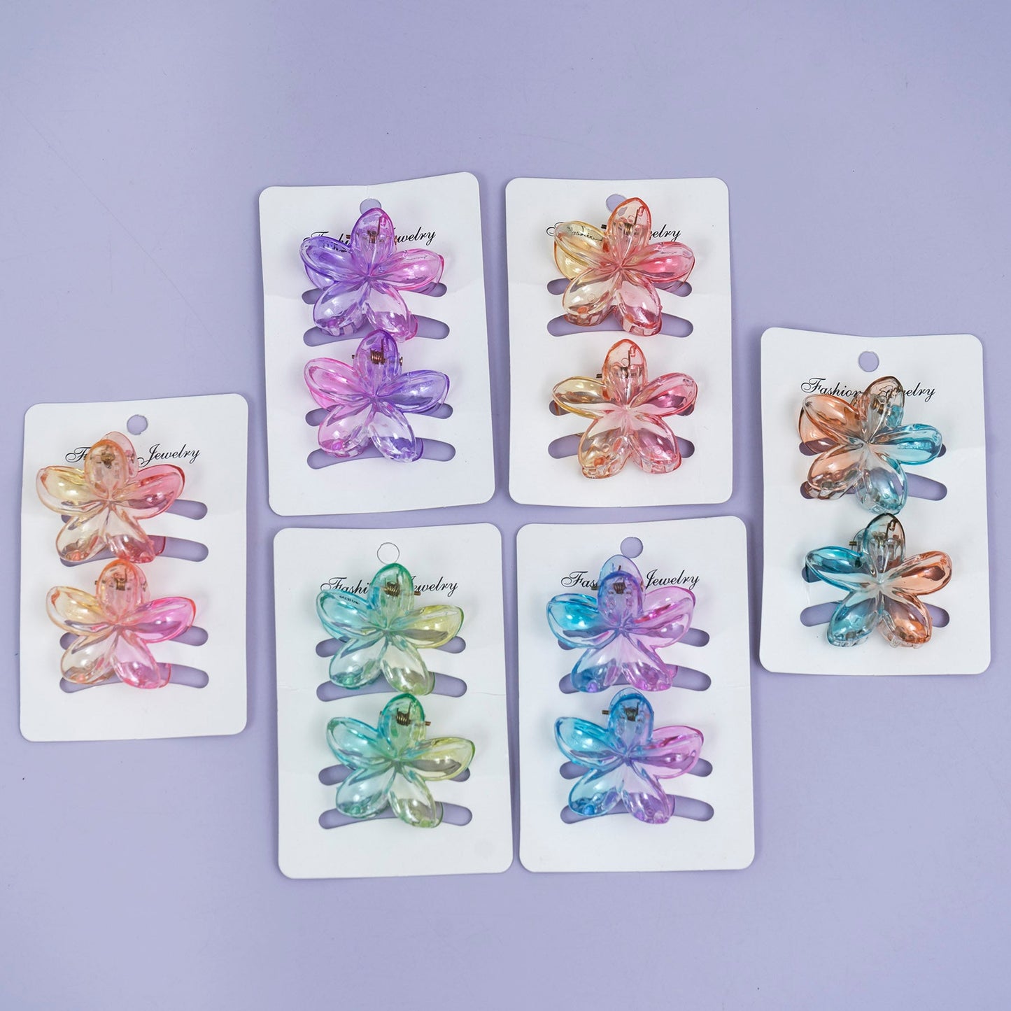 Gradient Glossy Flower Hair Claw (1Dz) - UBKWS2481