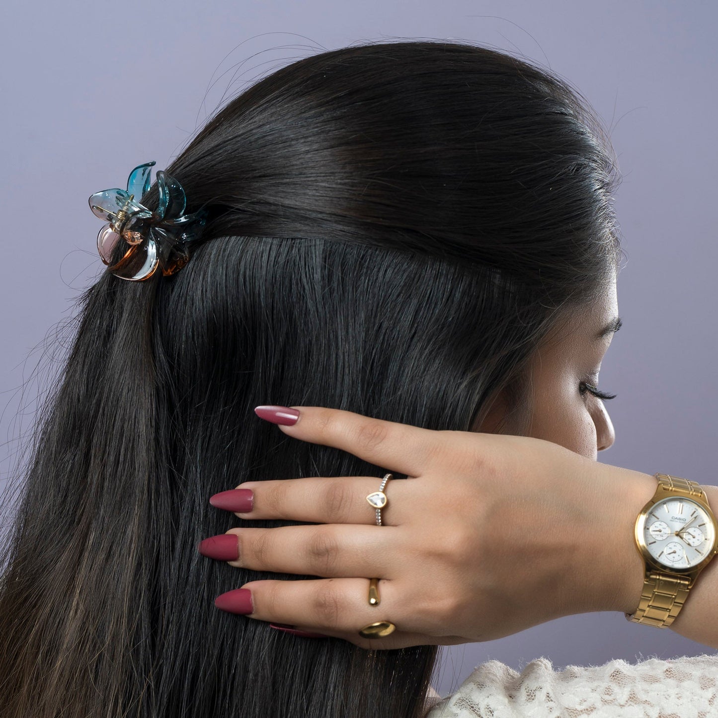 Gradient Glossy Flower Hair Claw (1Dz) - UBKWS2481