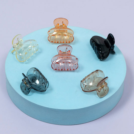 Mini Transparent Hair Claw Clip Set (1Dz) - UBKWS2199