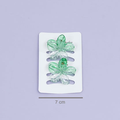 Transparent Dual-Tone Flower Hair Claw (1Dz) - UBKWS2482