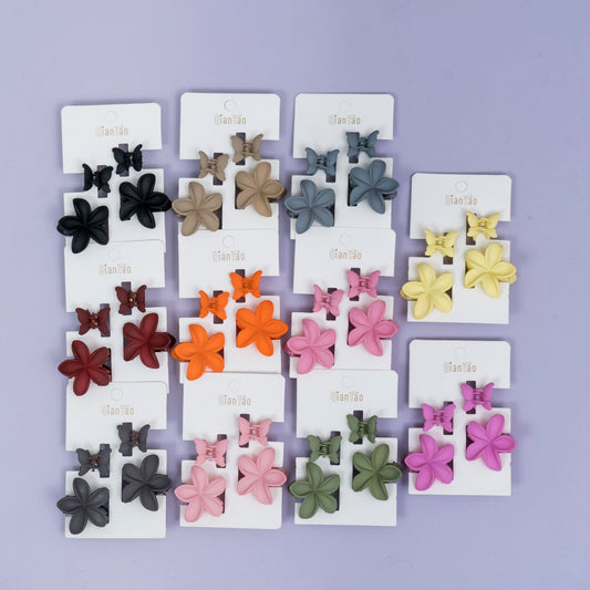 Matte Floral Hair Claw Set (1Dz) - UBKWS2484