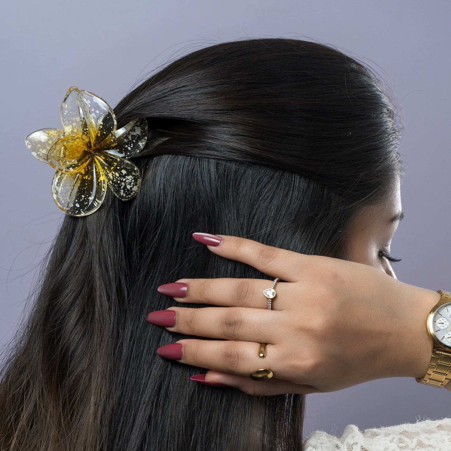 Matte Floral Hair Claw Set (1Dz) - UBKWS2484