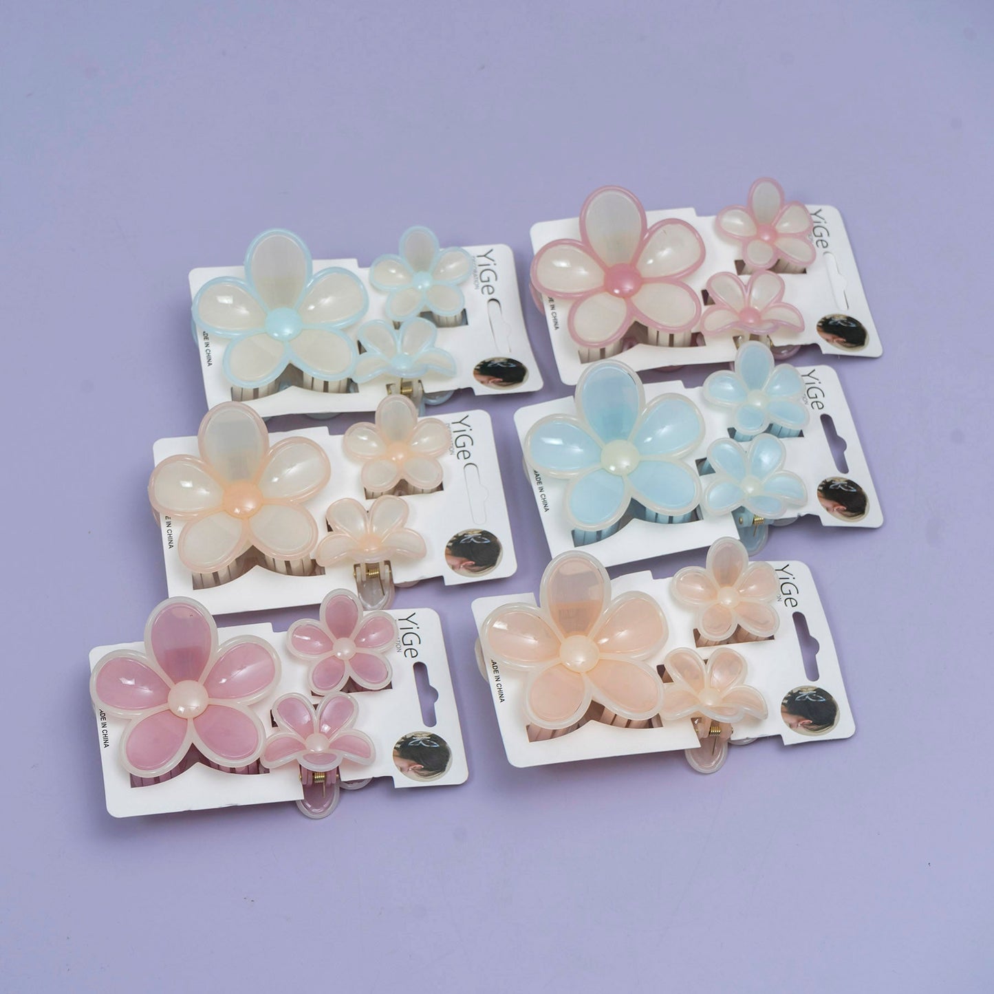 Flower Hair Claw Set (1Dz) - UBKWS2533