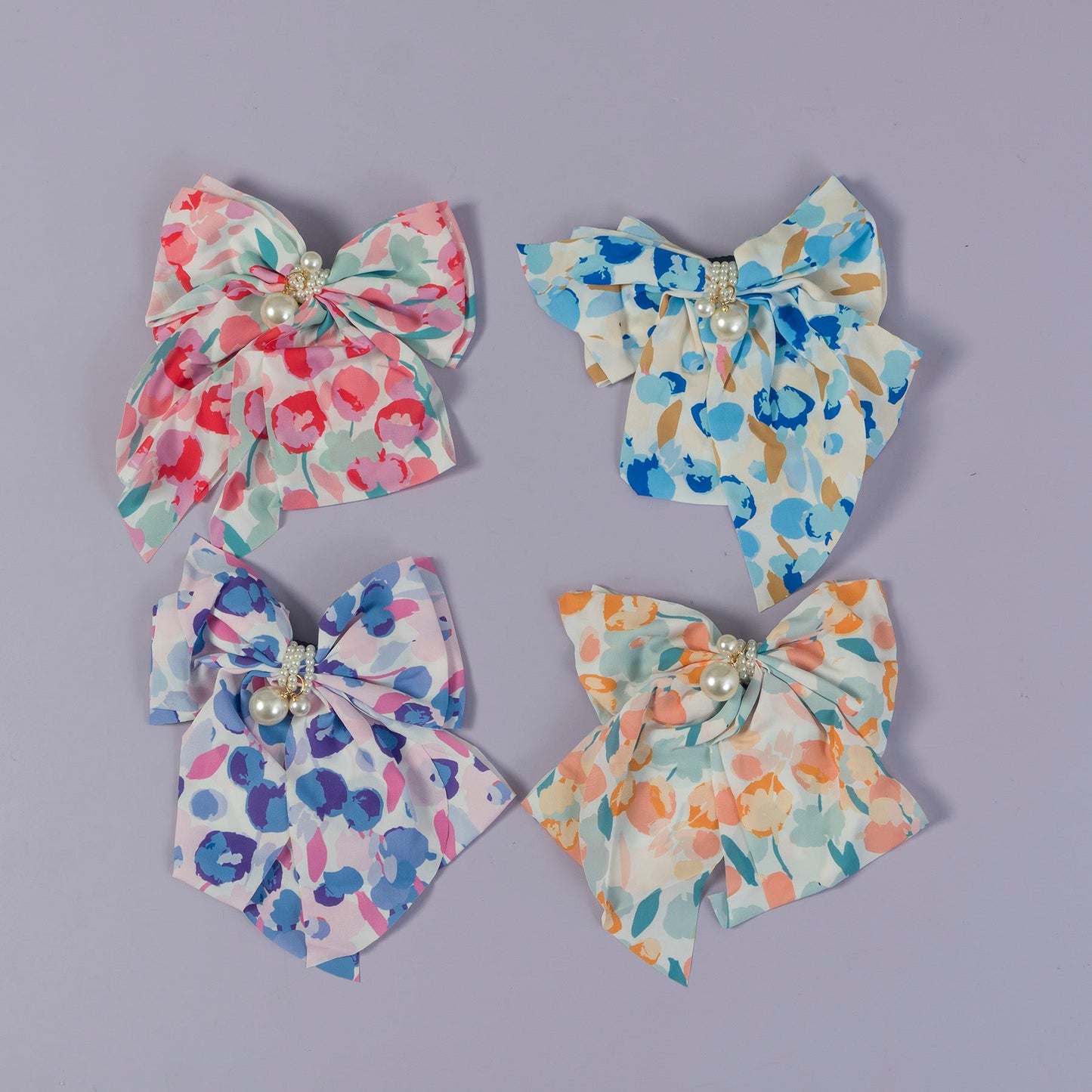 Pearl Hair bow (Hair pin) (12Pcs) - UBKWS2366