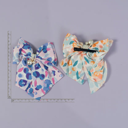 Pearl Hair bow (Hair pin) (12Pcs) - UBKWS2366